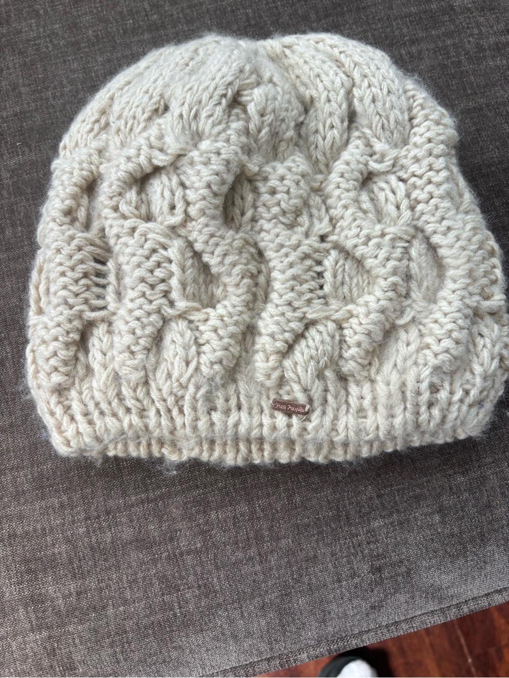 Free People Cable Knit Beanie - Ivory